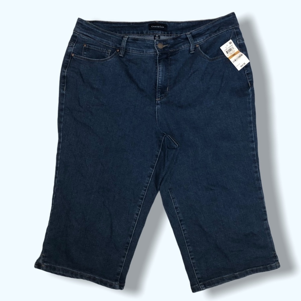 NWT Charter Club Short Cropped Jeans Sz 16W